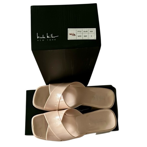 Nicole Miller Beige Slide Sandals - Picture 6 of 6